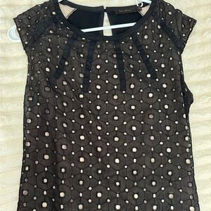 The Limited black eyelet cap sleeve top in size M